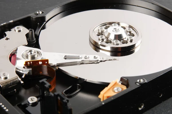 Merevlemez Meghajtó Hdd Elszigetelt Fekete Háttér — Stock Fotó