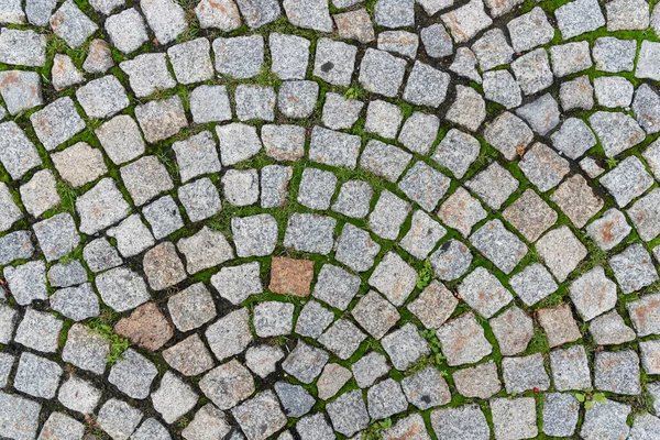 Struktura Kamenných Dlažebních Kamenů Chodník Kámen Silnice Stará Německá Cesta — Stock fotografie