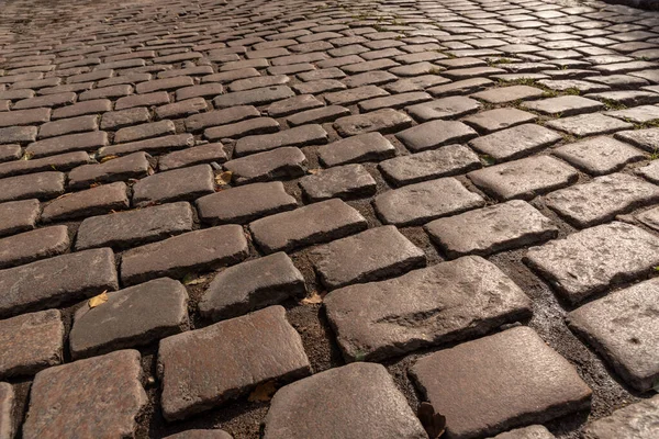 Trottoaren Belagd Med Sten Kullersten Den Gamla Stenlagda Vägen Framtiden — Stockfoto