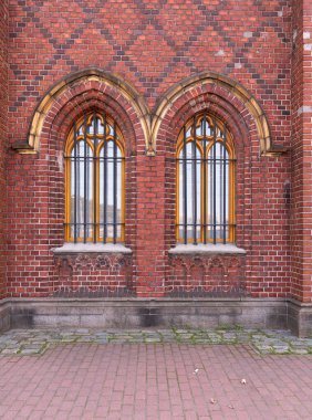 Kaliningrad, Rusya, Friedland Kapı Müzesi - 12 Eylül 2020. Ortaçağ Alman istihkam cephesi.