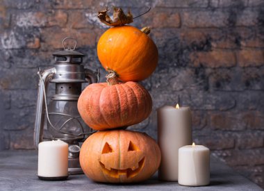 Cadılar Bayramı natürmort arka plan kopya alanı ile