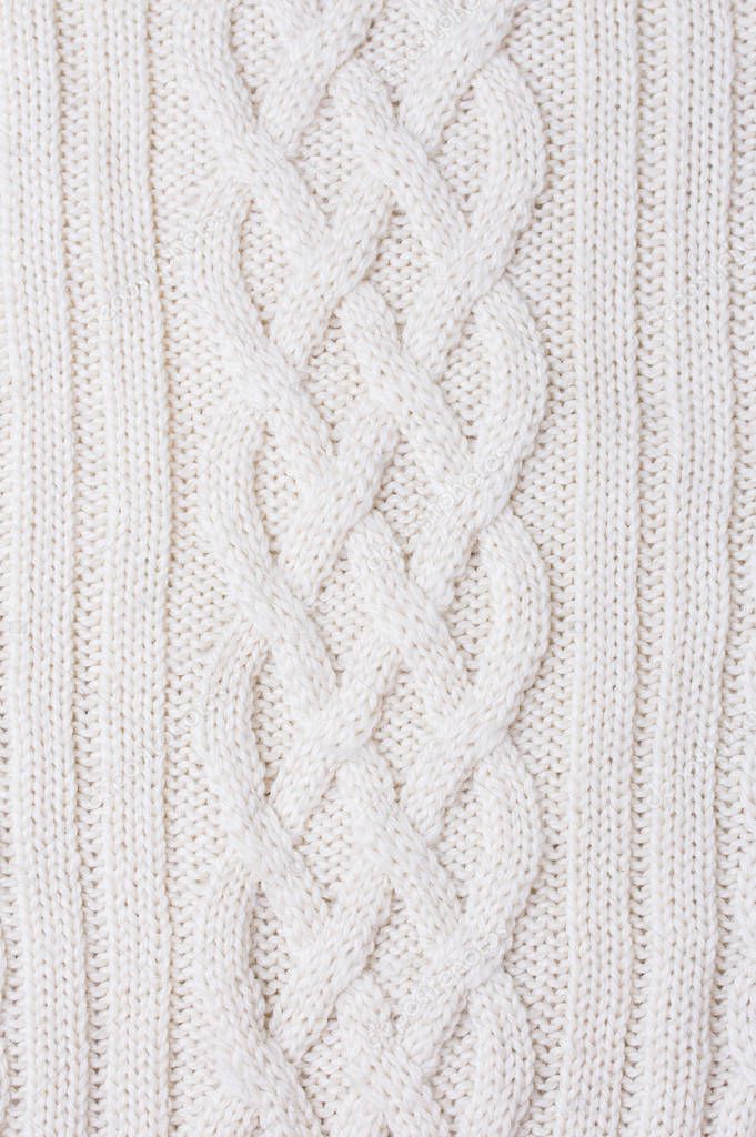 Warm white Knitted Items with Braids and Pattern