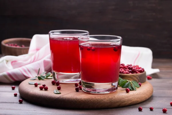 Fresh cranberry drink on wooden background. Still life — Stock Photo, Image