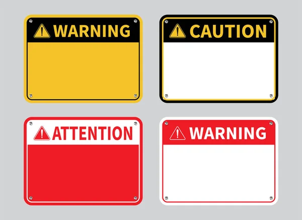 Warning Sign Blank Caution Sign Vector Illustration — Stock Vector