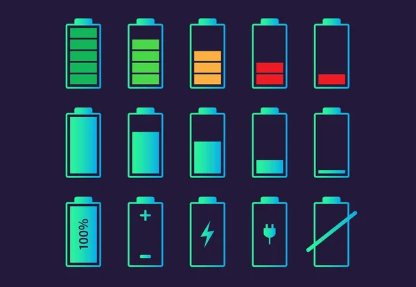 Icône Indicateur Charge Batterie Illustration Vectorielle — Image vectorielle