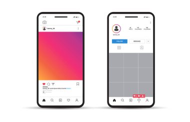 Sosyal ağ fotoğraf çerçevesi. Vektör illüstrasyonu.