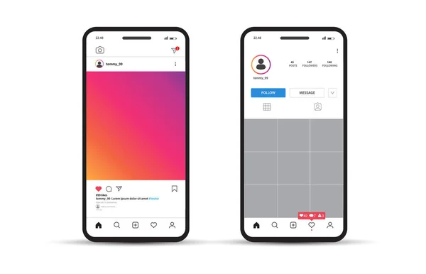 Sosyal ağ fotoğraf çerçevesi. Vektör illüstrasyonu.