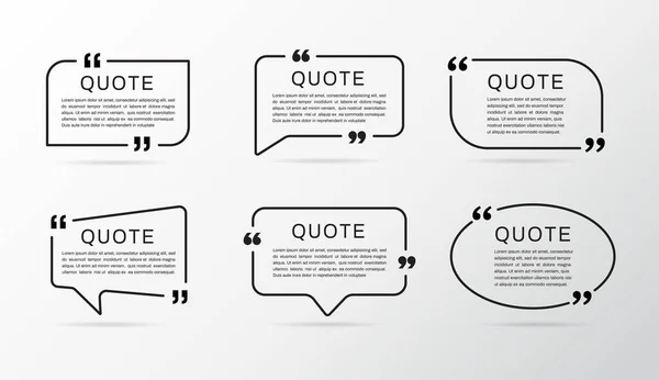 Alıntı çerçeveleri ayarlandı. Alıntı kutusu. Vektör illüstrasyonu 