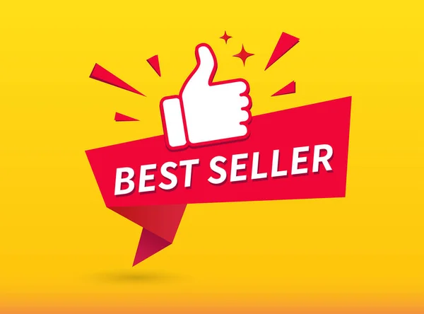 Best Seller Banner Pollici Sull Icona Illustrazione Vettoriale — Vettoriale Stock