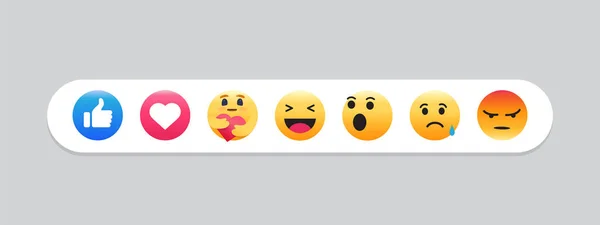 Conjunto Emoticons Emoji Mídia Social Ilustração Vetorial — Vetor de Stock