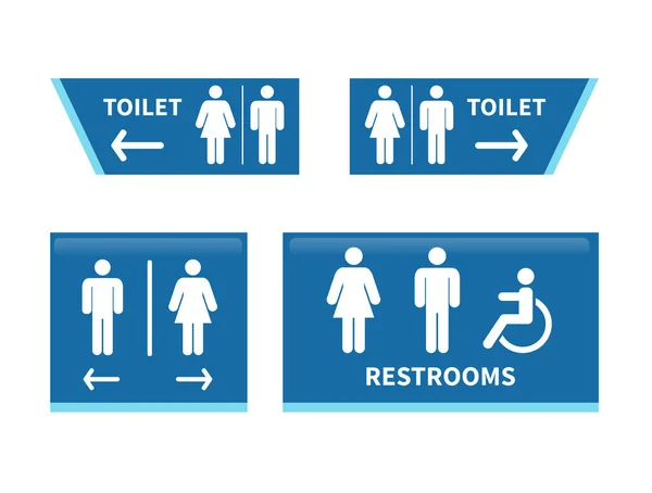 トイレ標識を設置する 男性と女性トイレのアイコン ベクターイラスト — ストックベクタ