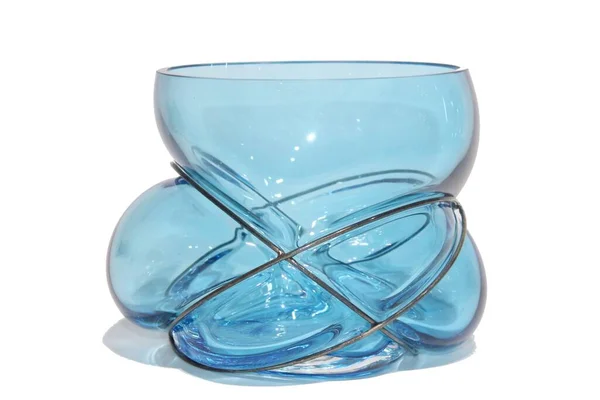 Luxury Glass Vase Isolated Decorative Glass Vase Flowers Dark Colors — Stock Photo, Image