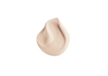 Matte hafif krem damlası, beyaz arka planda izole edilmiş ten rengi temel dokusu. Beyaz arka planda izole edilmiş bej kapatıcı lekesi. Ten rengi kremi.