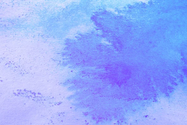 Aquarelle Bleue Peinte Main Abstraite Éclaboussure Sur Fond Papier Blanc — Photo