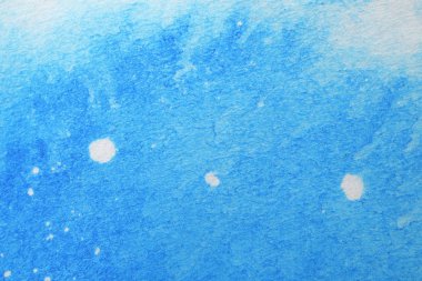 Soyut el boyası beyaz kağıt arkaplan üzerine mavi suluboya sıçrama, Yaratıcı Tasarım Şablonları