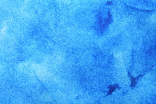 Absztrakt Kézzel Festett Kék Akvarell Fröccsenés Fehér Papír Háttér Creative — Stock Fotó