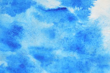 Soyut el boyası beyaz kağıt arkaplan üzerine mavi suluboya sıçrama, Yaratıcı Tasarım Şablonları