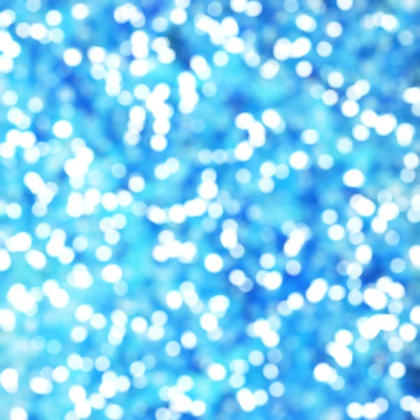 Defocused Unique Abstract Blue Bokeh Festive Lights — Stock Photo, Image