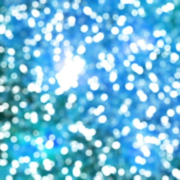 Defocused Unique Abstract Blue Bokeh Festive Lights — Stock Photo, Image
