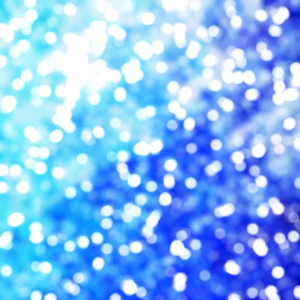 Defocused Unique Abstract Blue Bokeh Festive Lights — Stock Photo, Image