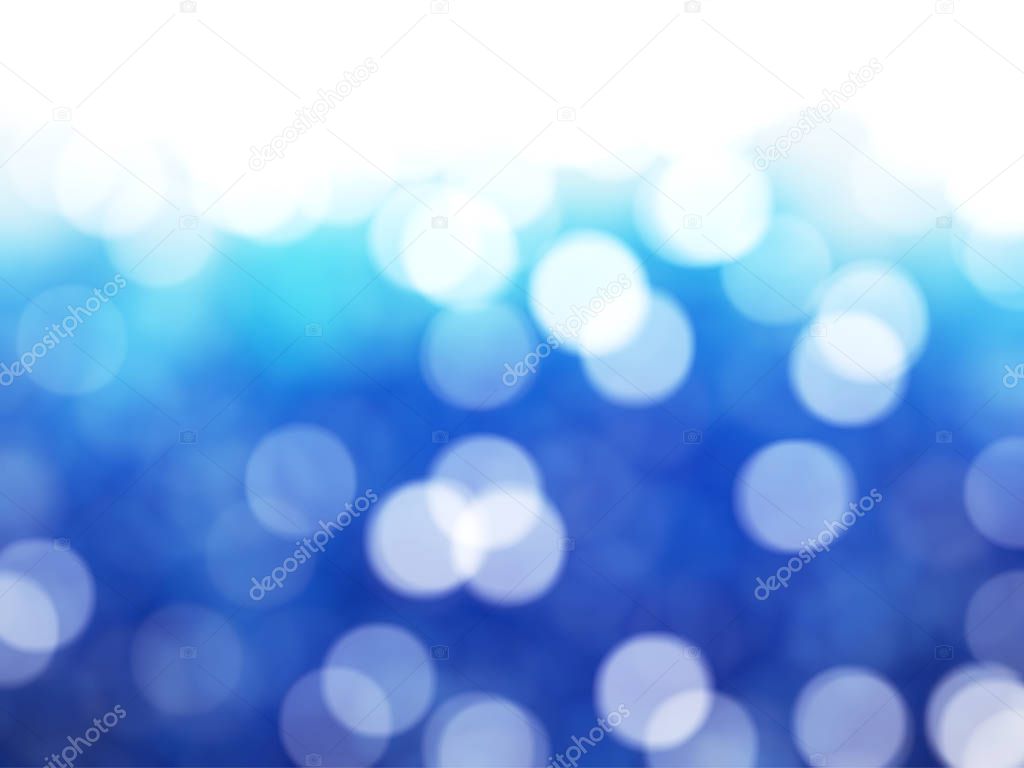 Defocused Unique Abstract Blue Bokeh Festive Lights