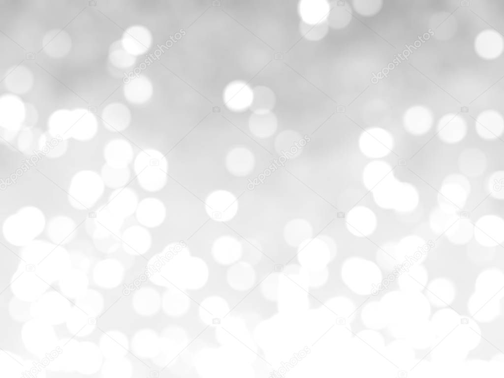 Defocused Unique Abstract Gray White Bokeh Festive Lights