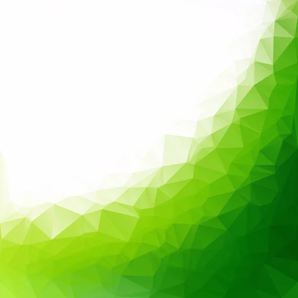 グリーン多角形モザイク背景 クリエイティブデザインテンプレート — ストックベクタ