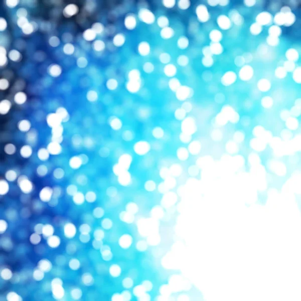 Luci Festive Blu Astratte Uniche Sfocate Bokeh — Foto Stock