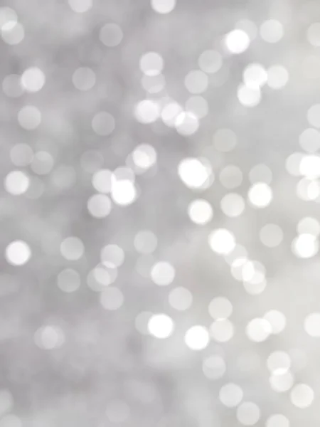 Desfocado Único Abstrato Cinza Branco Bokeh Luzes Festivas — Fotografia de Stock