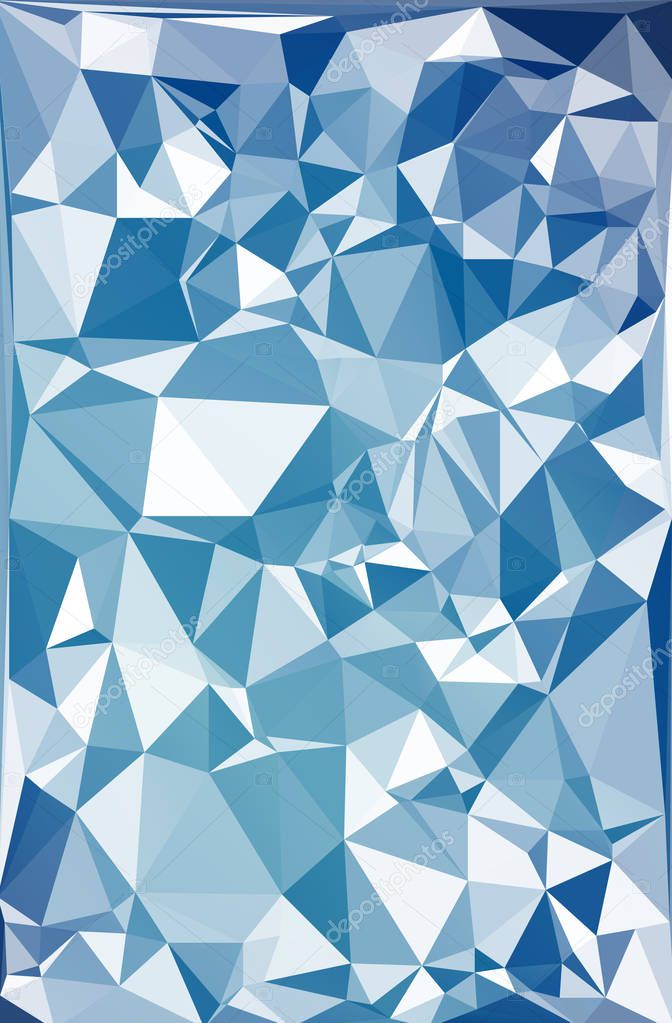 Blue Polygonal Mosaic Background, Creative Design Templates
