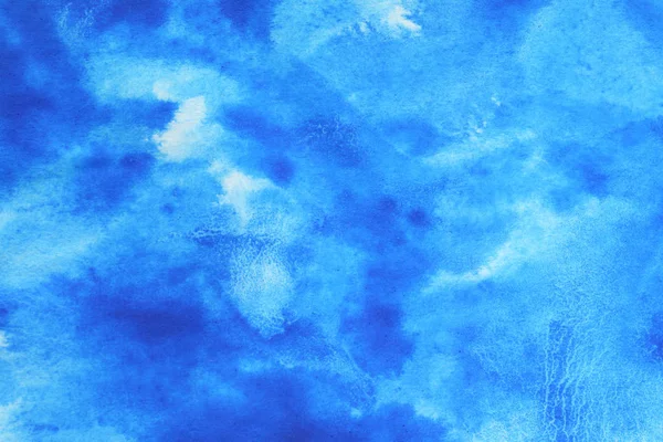 Tinta Pintada Mano Azul Abstracta Salpicadura Acuarela Sobre Fondo Papel —  Fotos de Stock