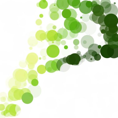Kabarcıklar daire noktalar benzersiz yeşil parlak vektör arka plan