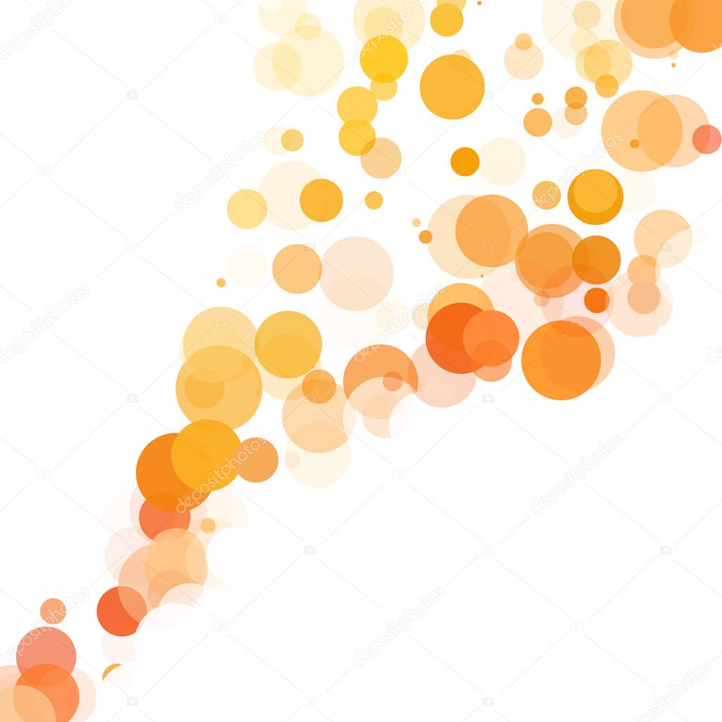 Bubbles Unique Orange Bright Vector Background