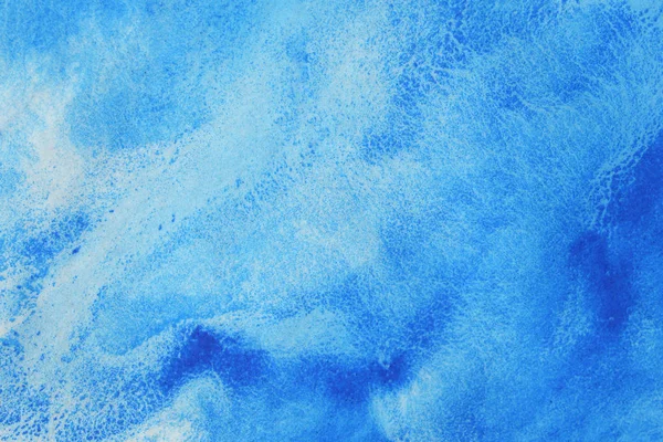 Tinta Pintada Mano Azul Abstracta Salpicadura Acuarela Sobre Fondo Papel —  Fotos de Stock