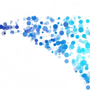 Baloncuklar Çemberi Noktaları Eşsiz Mavi Parlak Vektör Arkaplanı