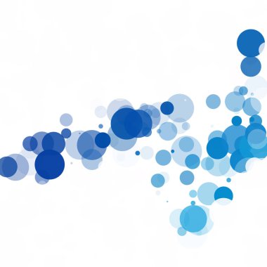 Baloncuklar Çemberi Noktaları Eşsiz Mavi Parlak Vektör Arkaplanı