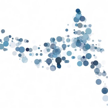 Baloncuklar Çemberi Noktaları Eşsiz Mavi Parlak Vektör Arkaplanı