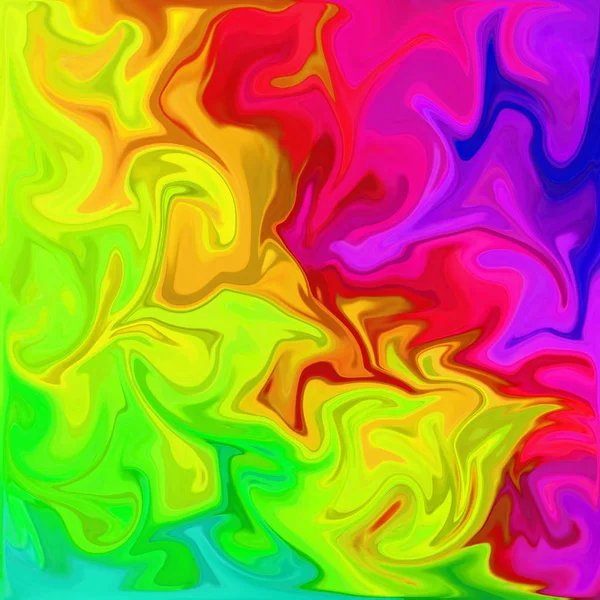五颜六色的数字丙烯酸色漩涡或类似的大理石扭曲纹理背景 — 图库照片