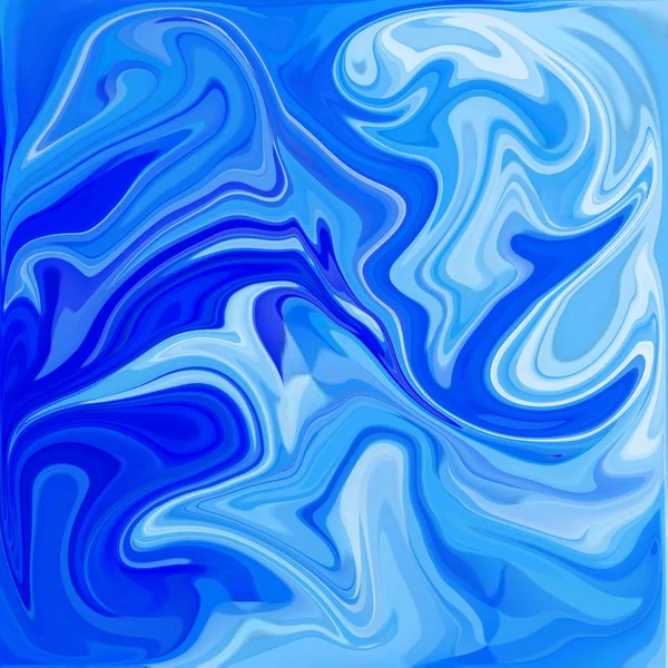 デジタル アクリル カラー渦巻または類似した大理石のねじれを青い背景のテクスチャ — ストック写真