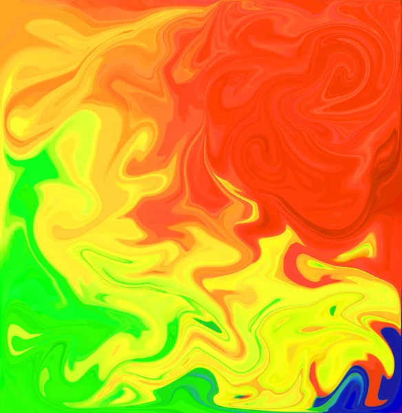 Kleurrijke Digitale Acryl Colour Swirl Soortgelijke Marmeren Twist Texture Achtergrond — Stockfoto