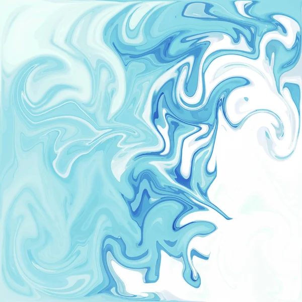 Blue Digital Acrylic Color Swirl Similar Marble Twist Texture Background — Stock Photo, Image