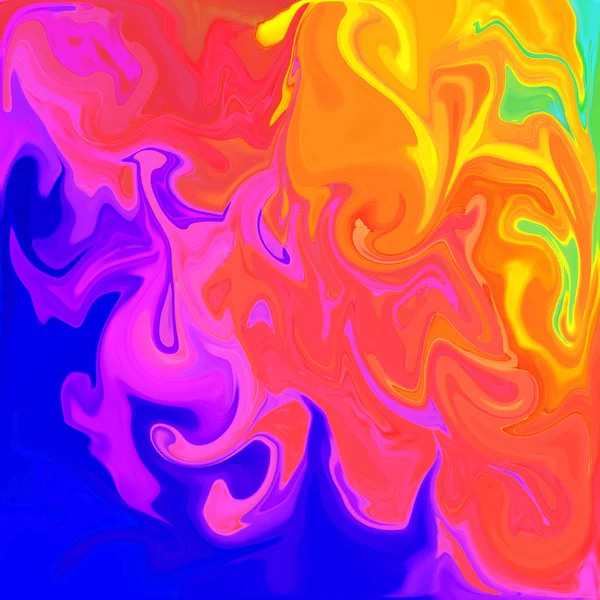 カラフルなデジタル アクリル カラー渦巻または類似した大理石のねじれのテクスチャ背景 — ストック写真