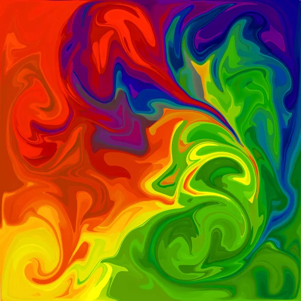 五颜六色的数字丙烯酸色漩涡或类似的大理石扭曲纹理背景 — 图库照片