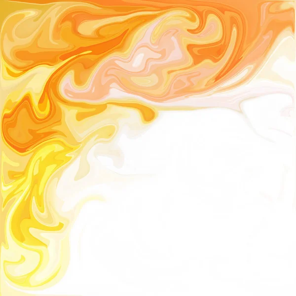 Orange Digital Acrylic Color Swirl Similar Marble Twist Texture Background — Stock Photo, Image