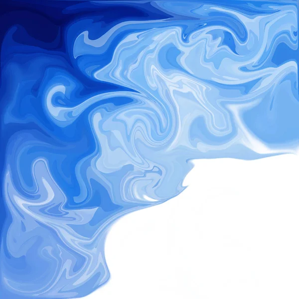 Blauwe Digitale Acryl Colour Swirl Soortgelijke Marmeren Twist Textuur Van — Stockfoto