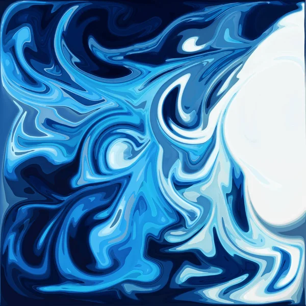 Colore Acrilico Digitale Blu Turbinio Simile Marmo Torsione Texture Sfondo — Foto Stock