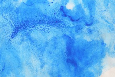 Soyut el boyası beyaz kağıt arkaplan üzerine mavi suluboya sıçrama, Yaratıcı Tasarım Şablonları