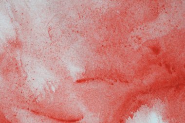 Beyaz Kağıt arka plan, yaratıcı tasarım şablonları üzerinde kırmızı sulu boya sıçrama soyut el boyalı