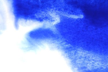 Soyut el boyası beyaz kağıt arkaplan üzerine mavi suluboya sıçrama, Yaratıcı Tasarım Şablonları