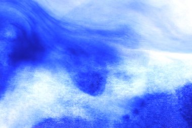 Soyut el boyası beyaz kağıt arkaplan üzerine mavi suluboya sıçrama, Yaratıcı Tasarım Şablonları
